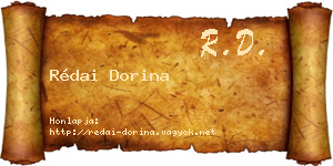 Rédai Dorina névjegykártya